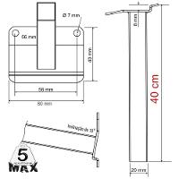 Suporte Refletor Inclinado Parede Braço 40 Cm Branco - 7