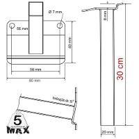 03 Suportes Refletor Base Inclinada Braço 30 Cm 03 Cj - Branco - 6