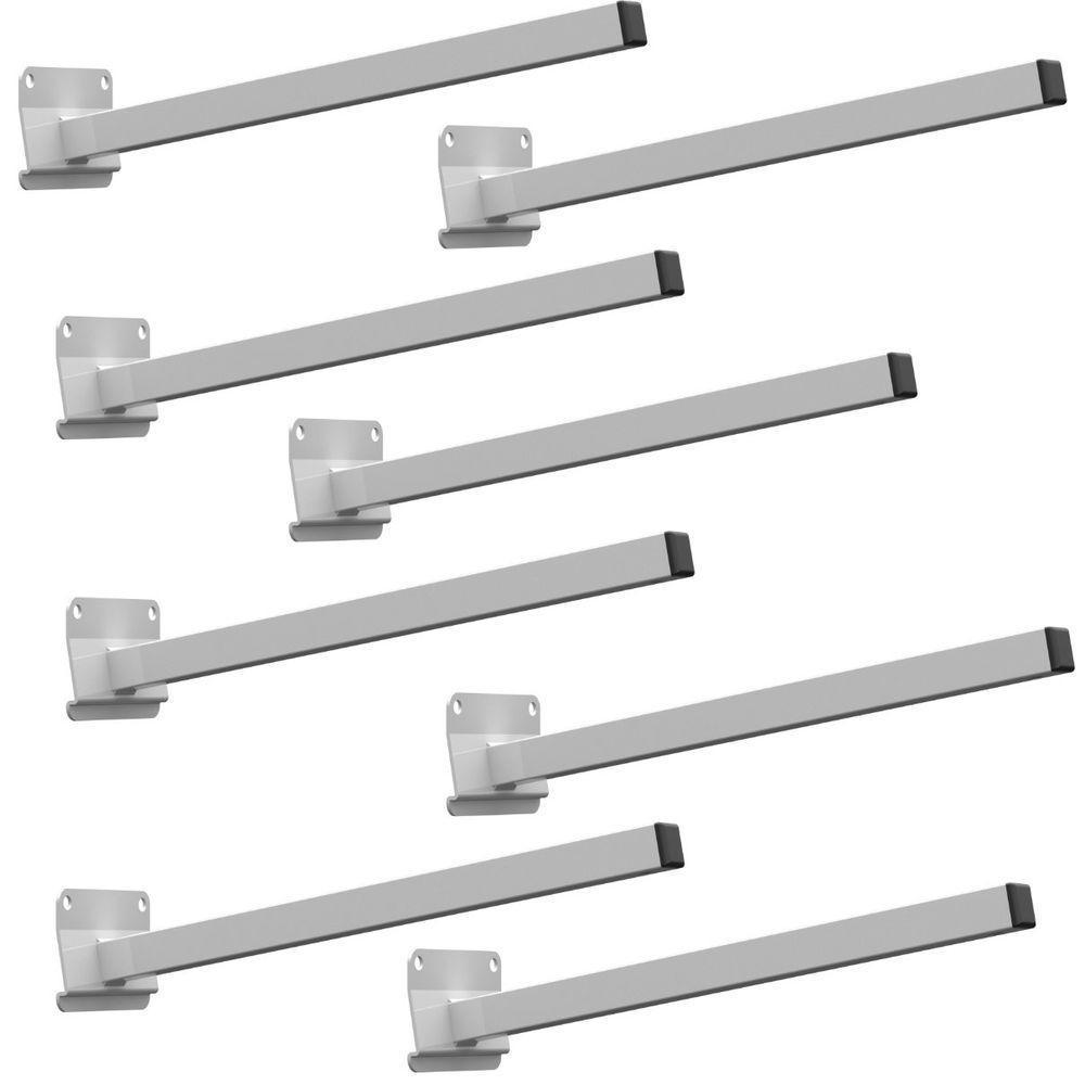 08 Suportes Refletor Base Inclinada Braço 30 Cm 08 Cj - Branco - 1