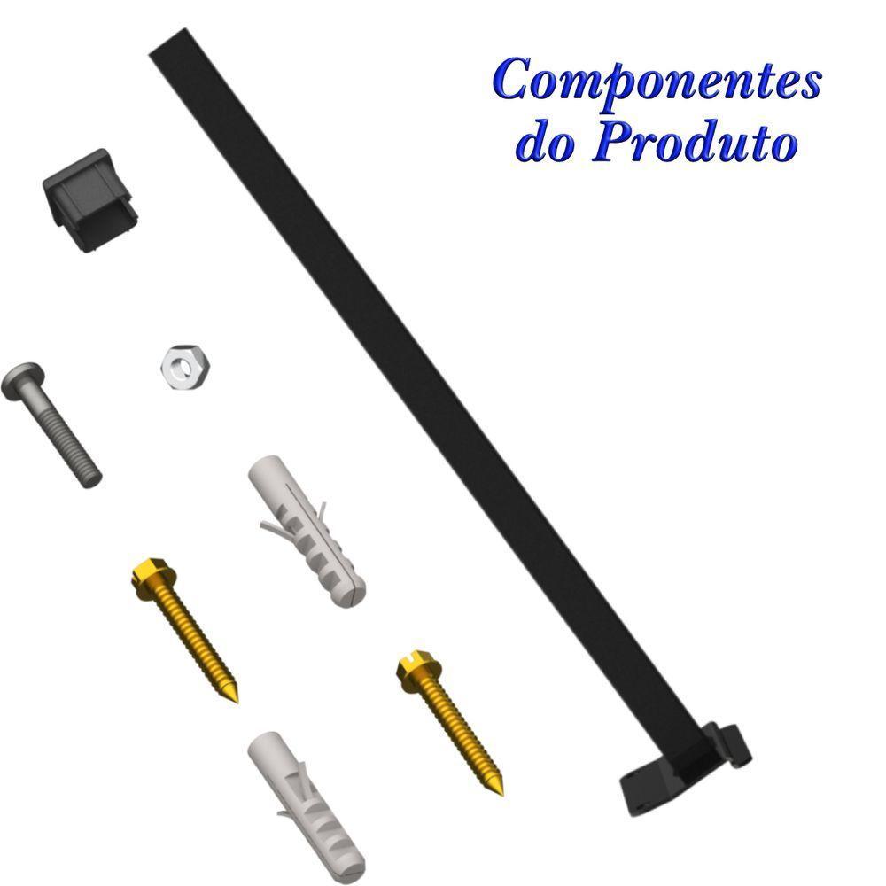 Suporte Refletor Inclinado Parede Braço 30 Cm - Preto - 7