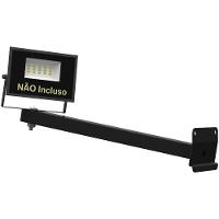 Suporte Refletor Inclinado Parede Braço 30 Cm - Preto - 2