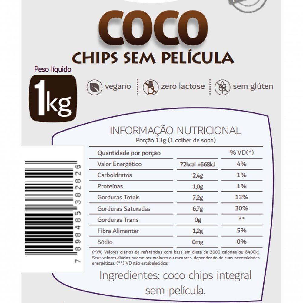 Chips De Coco - Puro - A Granel 100g - 3