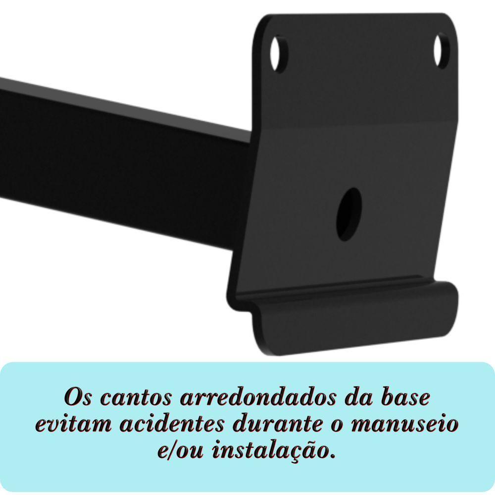 Suporte Refletor Inclinado Parede Braço 100 Cm Preto - 5