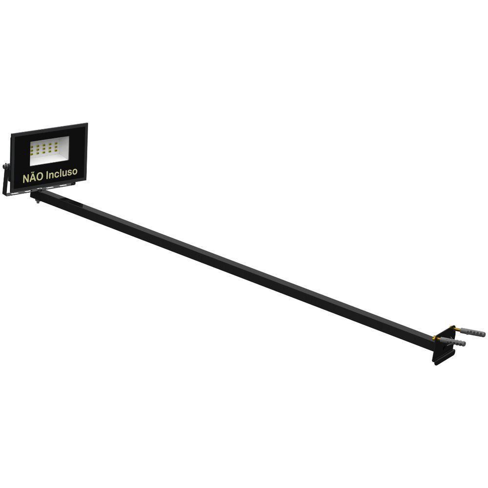 Suporte Refletor Inclinado Parede Braço 100 Cm Preto - 7