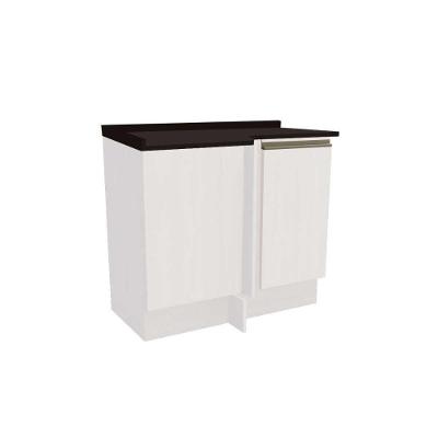 Balcão De Cozinha Canto Reto Maxxi G748 1 Porta C/ Tampo Branco/preto - Kappesberg
