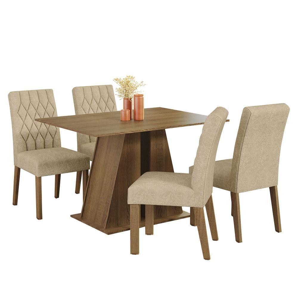 Conjunto Sala De Jantar Mesa Tampo De Madeira 4 Cadeiras Rustic/imperial Gisele Madesa - 2