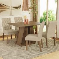 Conjunto Sala De Jantar Mesa Tampo De Madeira 4 Cadeiras Rustic/imperial Gisele Madesa - 1