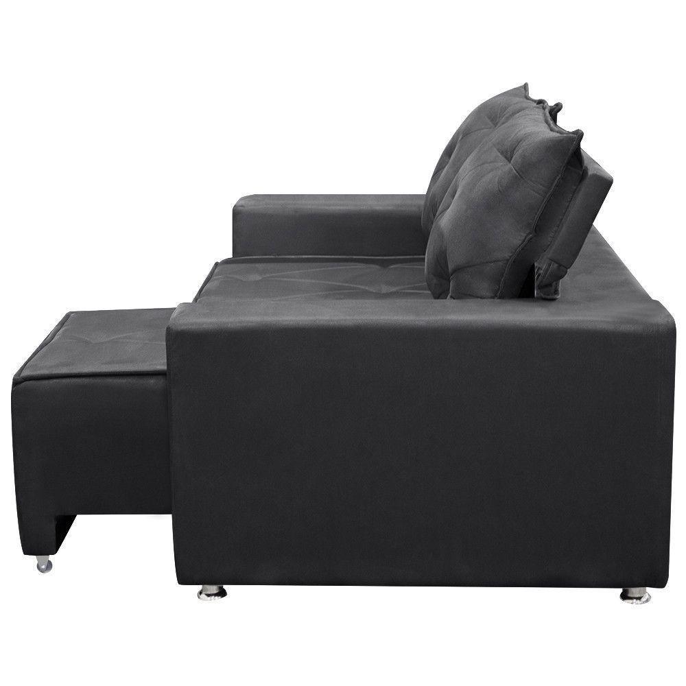 Sofá Retrátil E Reclinável 2 Lugares Bariloche Suede Cinza Speciale Home Cinza - 2