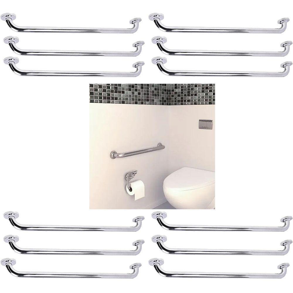 Alça Apoio Barra Suporte Anti Queda 70cm Kit 12 Uni Banheiro Casa Cadeirante Varanda Box Idoso - 1