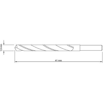 Broca Para Aço 1-16 Polegada X 41 Mm Em Aço Rápido Hss Din 338 Para Uso Doméstico