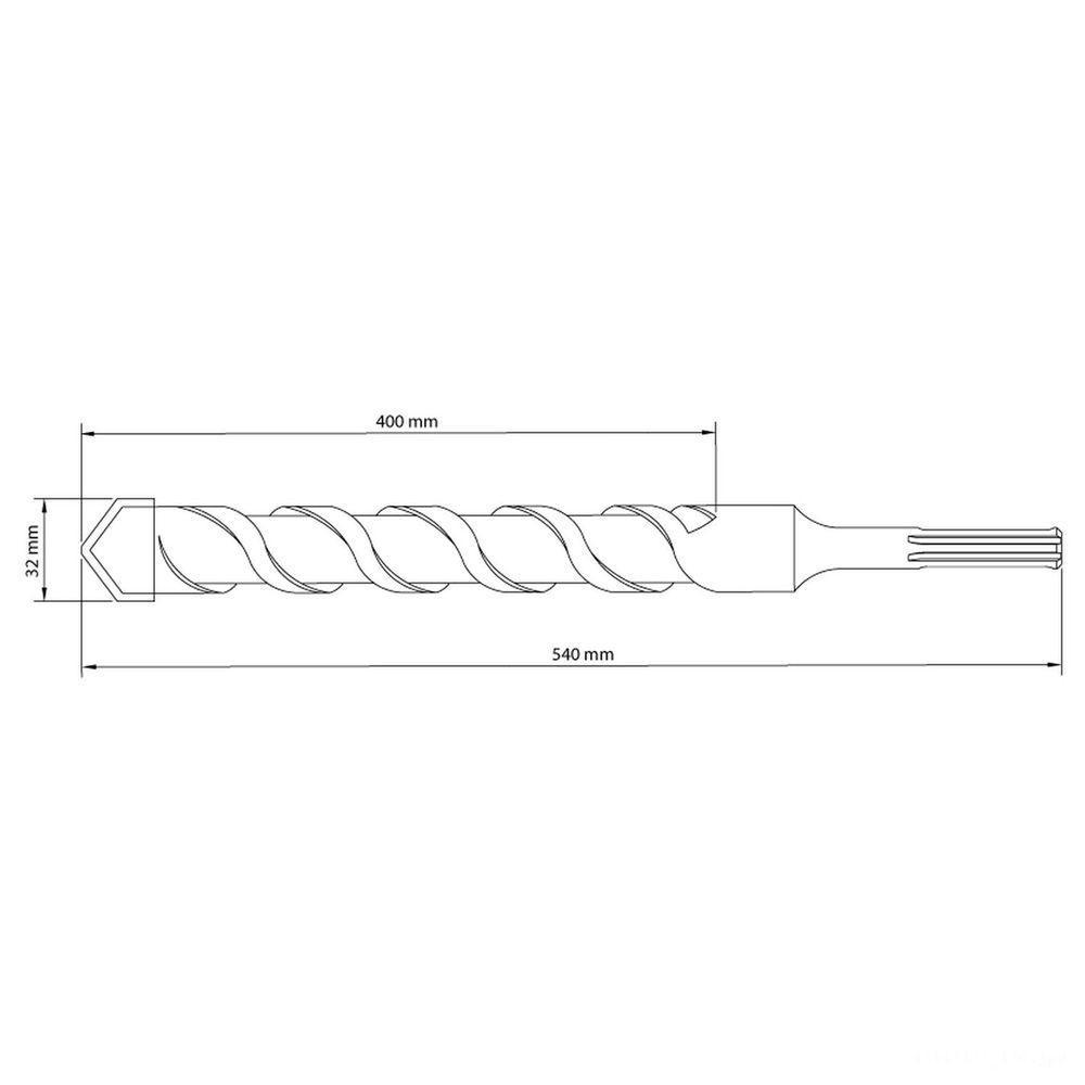 Broca Para Concreto 32x540 Mm Tramontina Em Aço Especial Com Encaixe Sds Max Tramontina - 2