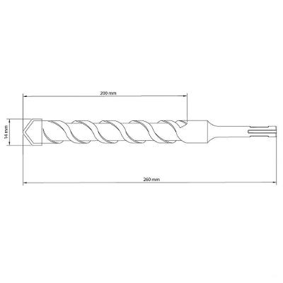 Broca Para Concreto 14x260 Mm Tramontina Em Aço Especial Com Encaixe Sds Plus Tramontina