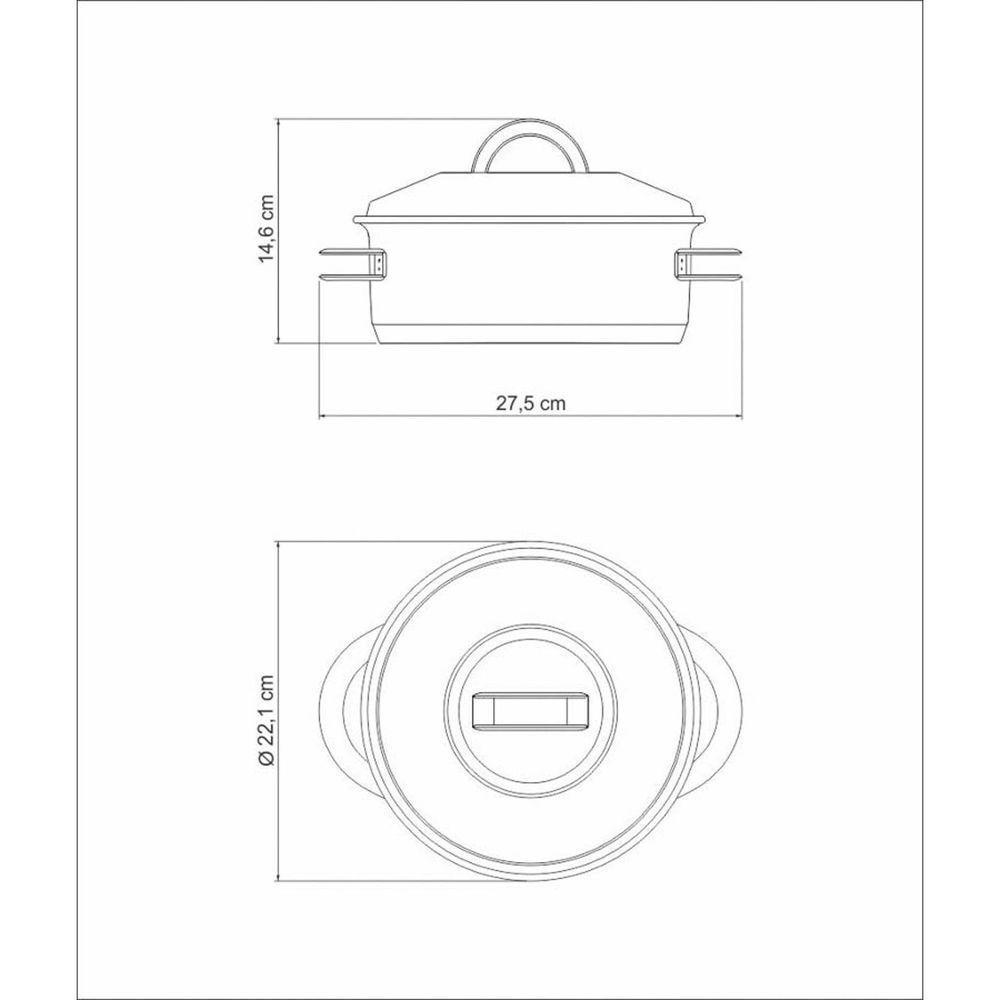 Caçarola Tramontina Solar Rasa Em Aço Inox Fundo Triplo Com Tampa E Alças 20 Cm 2,9 L Tramontina - 9