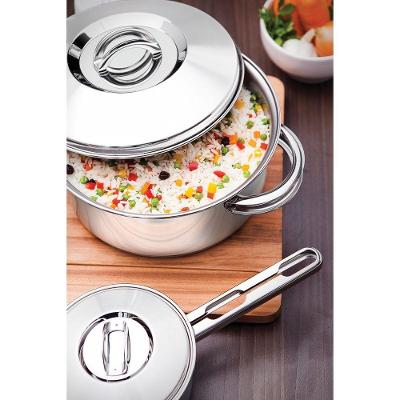 Caçarola Tramontina Solar Funda Em Aço Inox Fundo Triplo Com Tampa E Alças 24 Cm 6,1 L Tramontina