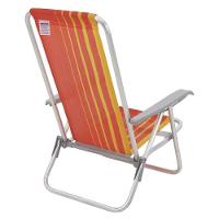 Cadeira De Praia Reclinável Bali Baixa Em Alumínio Com Assento Laranja E Amarelo - 5