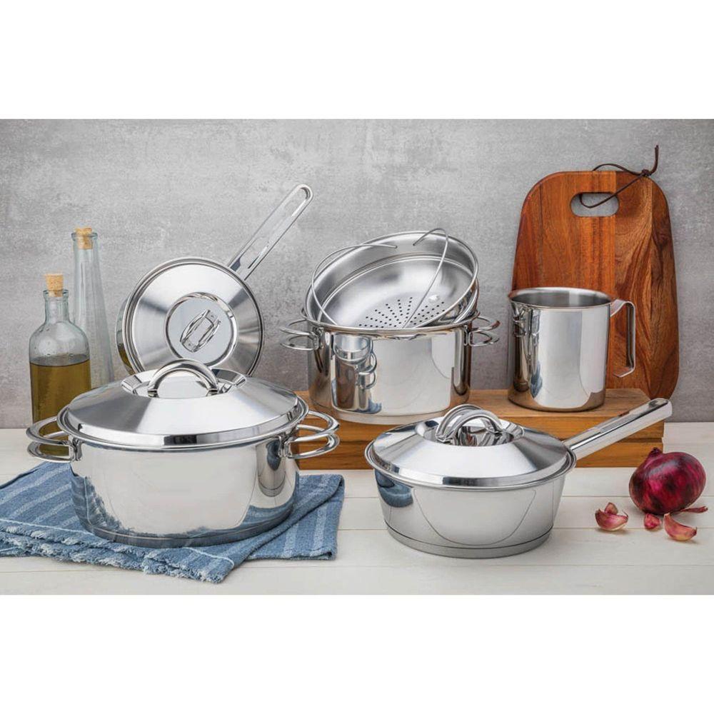 Caçarola Tramontina Solar Rasa Em Aço Inox Fundo Triplo Com Tampa E Alças 24 Cm 4,7 L Tramontina - 9