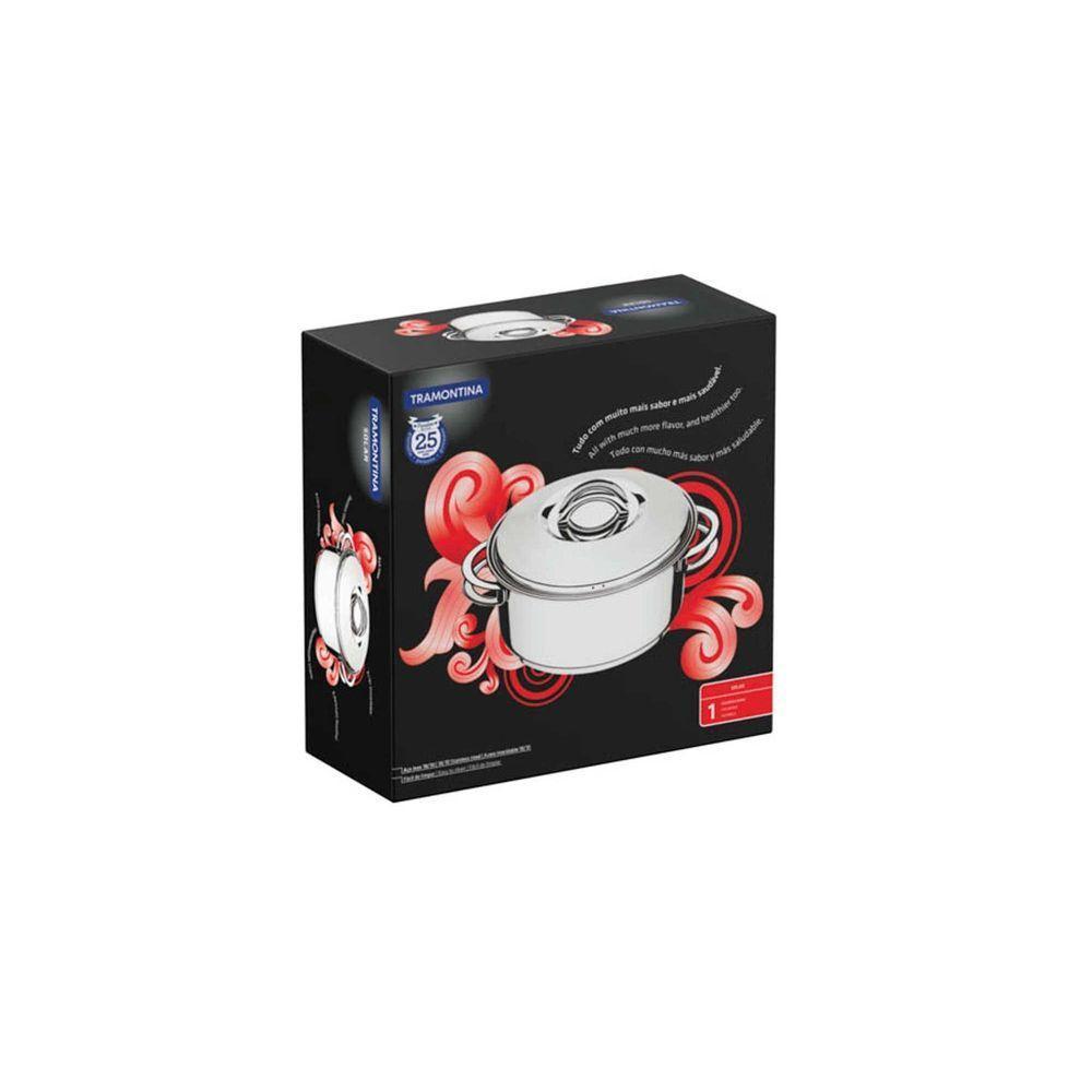 Caçarola Tramontina Solar Rasa Em Aço Inox Fundo Triplo Com Tampa E Alças 24 Cm 4,7 L Tramontina - 10