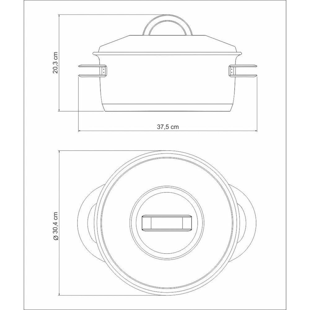 Caçarola Solar Solar Funda Em Aço Inox Fundo Triplo Com Tampa E Alças 28 Cm 8,4 L - 4