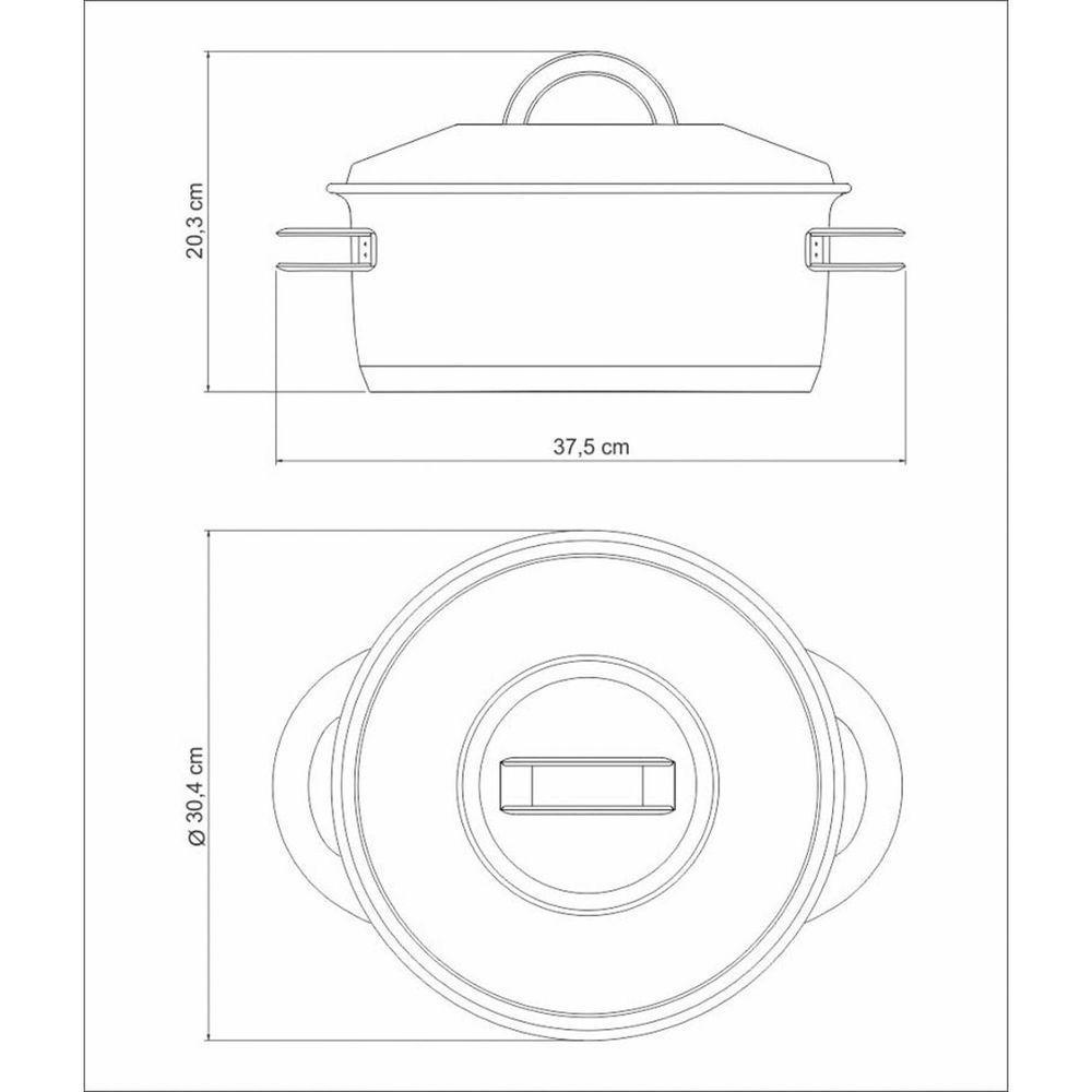 Caçarola Solar Solar Funda Em Aço Inox Fundo Triplo Com Tampa E Alças 28 Cm 8,4 L - 7