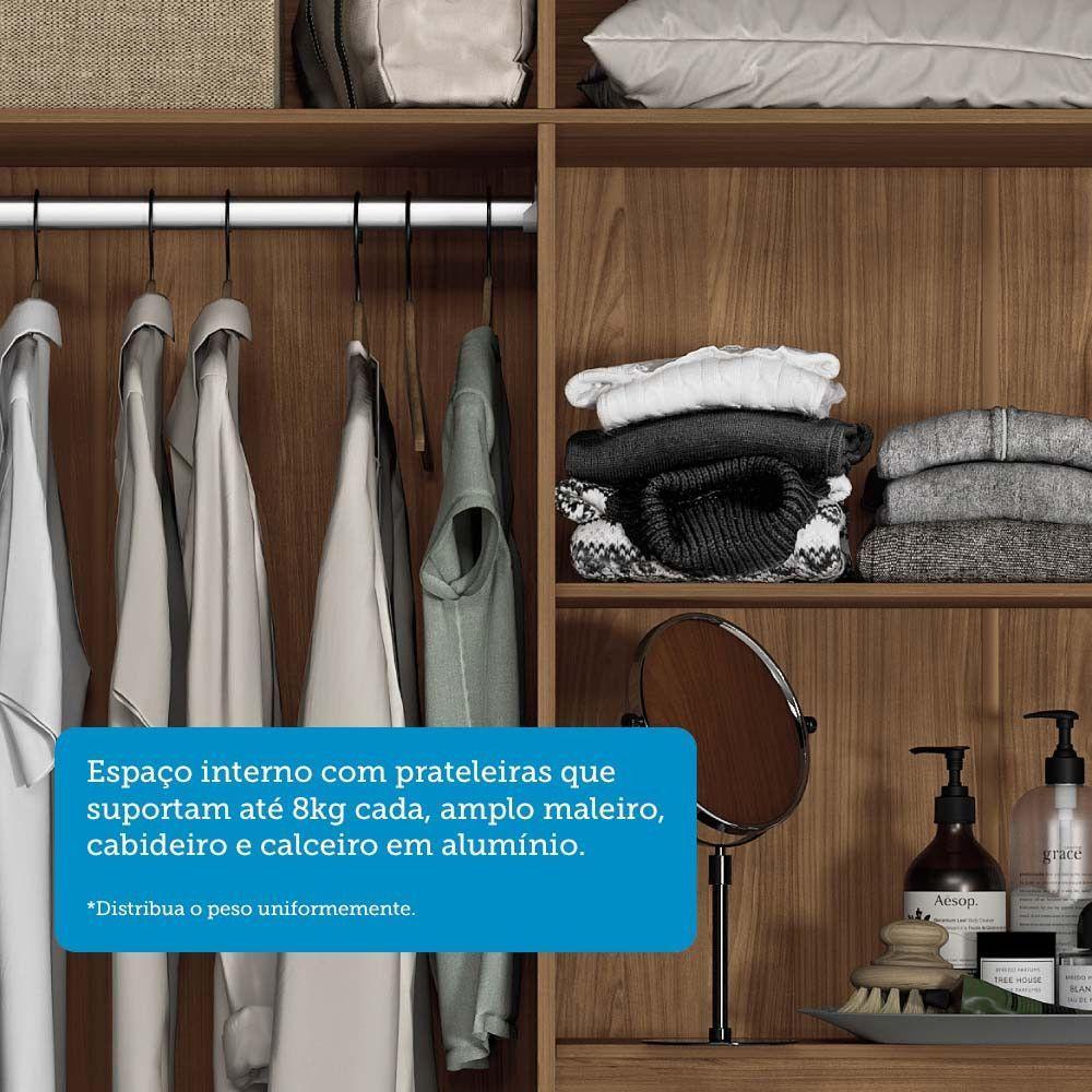 Guarda Roupa Solteiro 4 Portas Flex Buriti Santos Andirá Jatoba/areia - 5