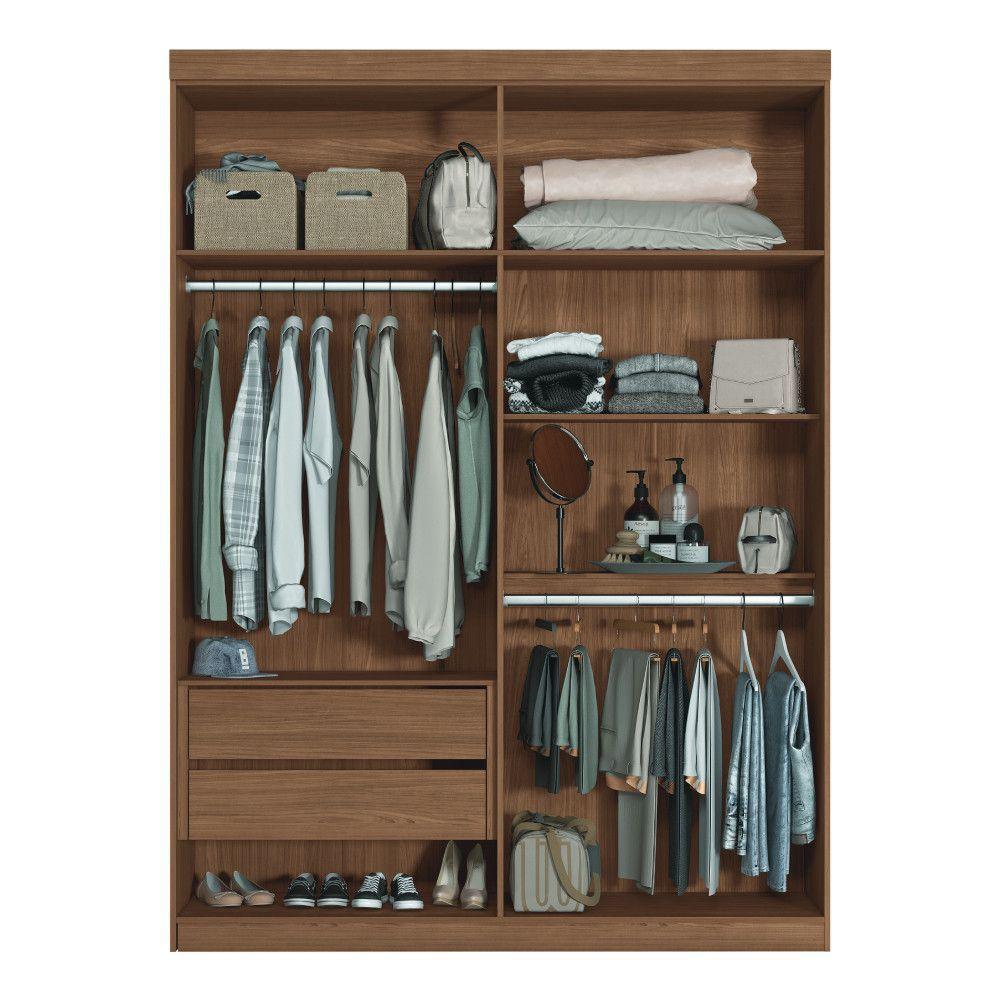 Guarda Roupa Solteiro 4 Portas Flex Buriti Santos Andirá Jatoba/areia - 10