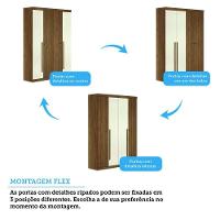 Guarda Roupa Solteiro 4 Portas Flex Buriti Santos Andirá Jatoba/areia - 7