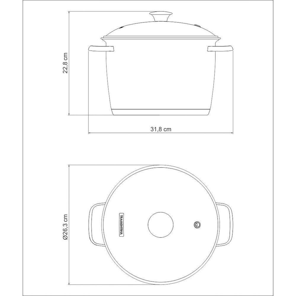 Caldeirão Tramontina Allegra Em Aço Inox Com Fundo Triplo E Tampa De Vidro 24 Cm 7,5 L Tramontina - 8