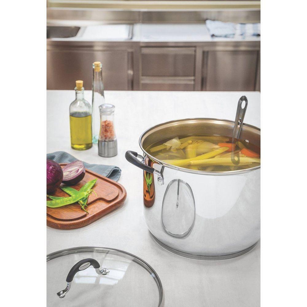 Caldeirão Astro Silicone Em Aço Inox Com Fundo Triplo Com Tampa De Vidro 30 Cm 20,8 L - 3