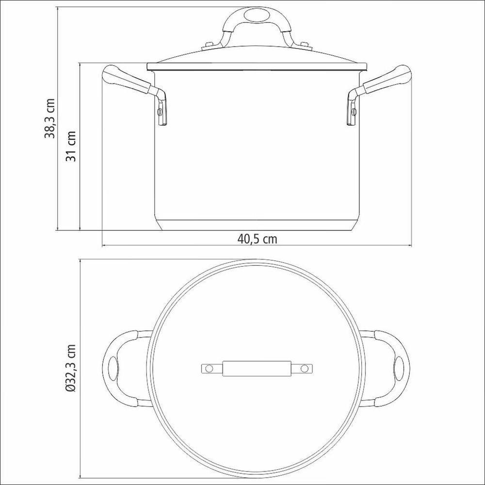 Caldeirão Astro Silicone Em Aço Inox Com Fundo Triplo Com Tampa De Vidro 30 Cm 20,8 L - 7