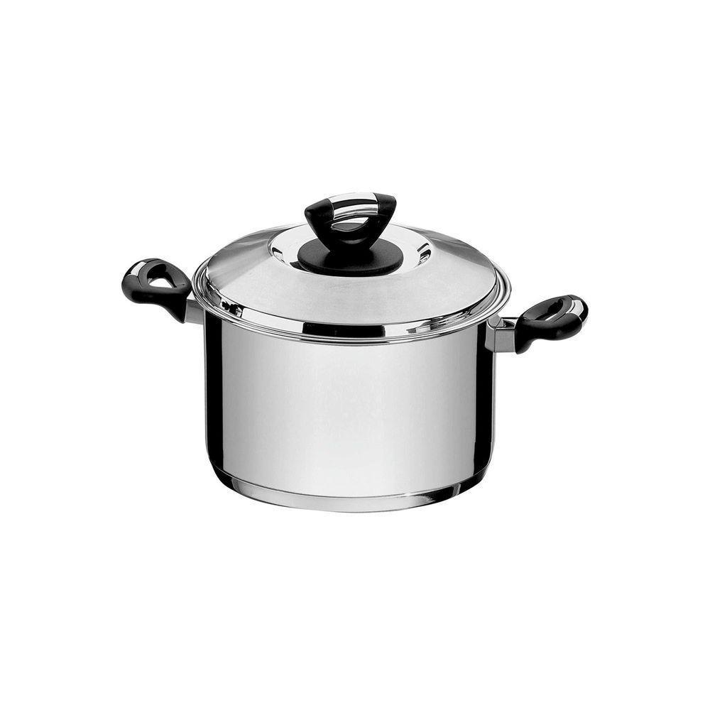 Caldeirão Solar Baquelite Em Aço Inox Fundo Triplo Com Tampa Alças De Baquelite 20 Cm 4,6 - 7