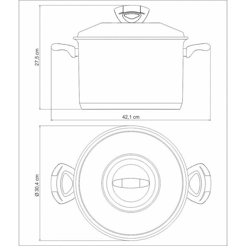Caldeirão Solar Baquelite Em Aço Inox Fundo Triplo Com Tampa Alças De Baquelite 28 Cm 11, - 4