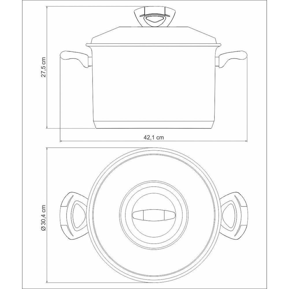 Caldeirão Solar Baquelite Em Aço Inox Fundo Triplo Com Tampa Alças De Baquelite 28 Cm 11, - 8