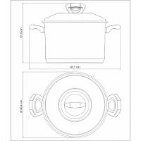 Caldeirão Solar Baquelite Em Aço Inox Fundo Triplo Com Tampa Alças De Baquelite 28 Cm 11,