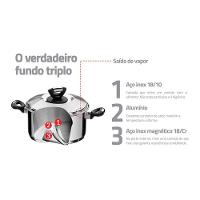 Caldeirão Solar Baquelite Em Aço Inox Fundo Triplo Com Tampa Alças De Baquelite 28 Cm 11, - 10