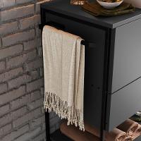 Gabinete Banheiro Industrial 80 Cm 1028 Grafite Aço Preto Pp Grafite Preto - 5