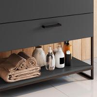 Gabinete E Cuba Banheiro Industrial 80 Cm Pt Gav 1028x94101 Grafite Branco Pp Grafite Branco - 7