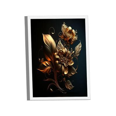 Quadro Flor Dourada 3d -- Br Artes