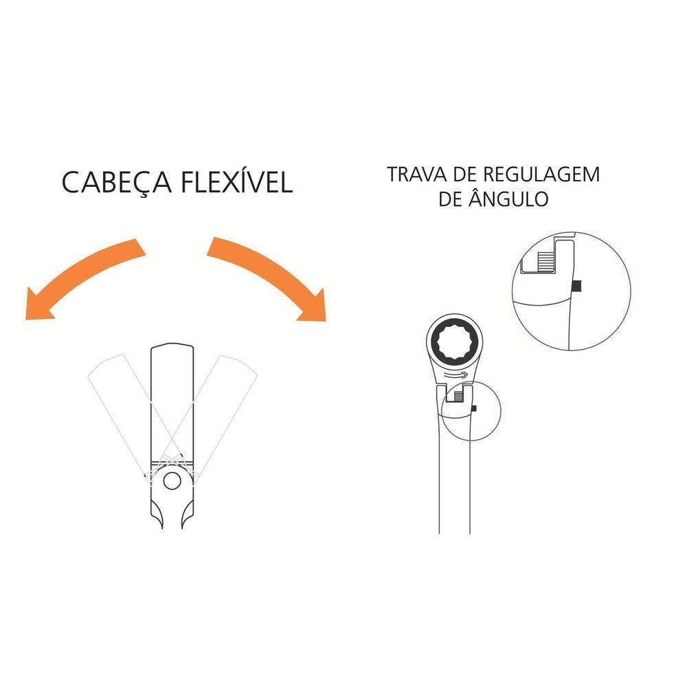 Chave Combinada Com Catraca Cabeça Flexível 11 Mm Tramontina - 3