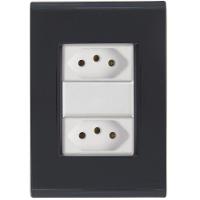 Cj Duas Tomadas Dupla 20a Liz Grafite Tramontina Completo Pronto Tramontina - 1