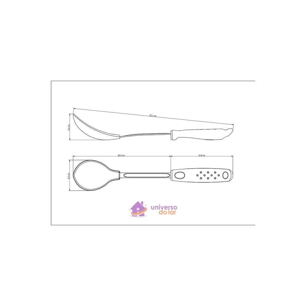 Colher Para Arroz Tramontina Utilitá Em Nylon Com Cabo De Polipropileno Vermelho Tramontina - 4