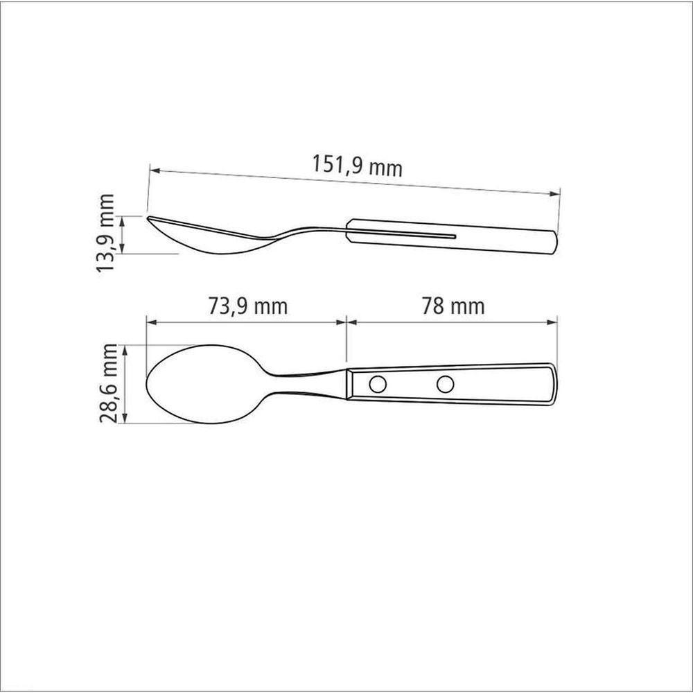 Colher Para Chá Tramontina Com Lâmina Em Aço Inox E Cabo Em Madeira Polywood Castanho Tramontina - 2