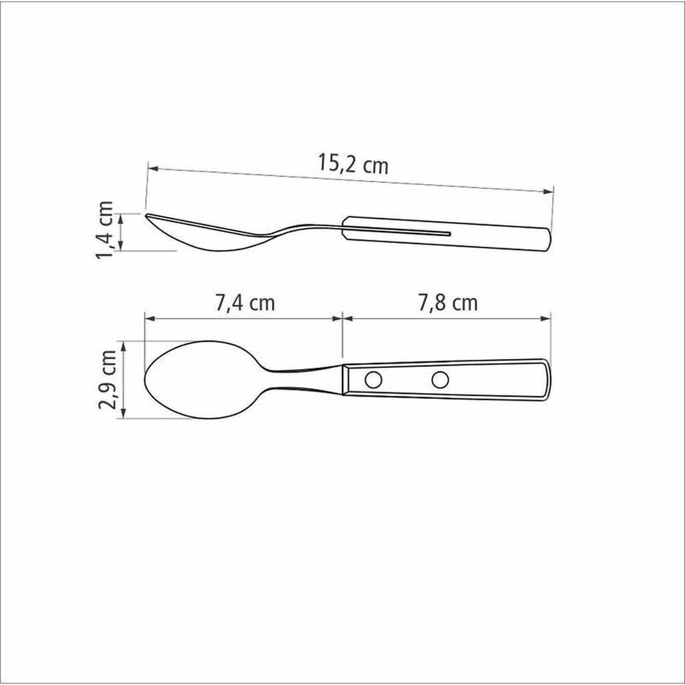 Colher Para Chá Tramontina Com Lâmina Em Aço Inox E Cabo Em Madeira Polywood Castanho Tramontina - 3