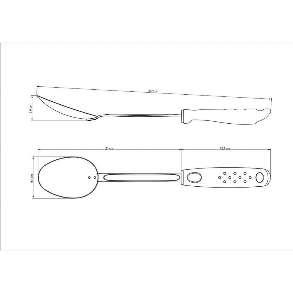 Colher Para Servir Tramontina Utilitá Em Aço Inox Com Cabo De Polipropileno Branco Tramontina - 2