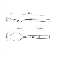 Colher Para Sobremesa Com Lâmina Em Aço Inox E Cabo Em Madeira Polywood Castanho - 2