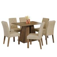 Conjunto Sala De Jantar Mesa Tampo De Madeira 6 Cadeiras Rustic/imperial Fabiana Madesa Rustic/imperial - 3