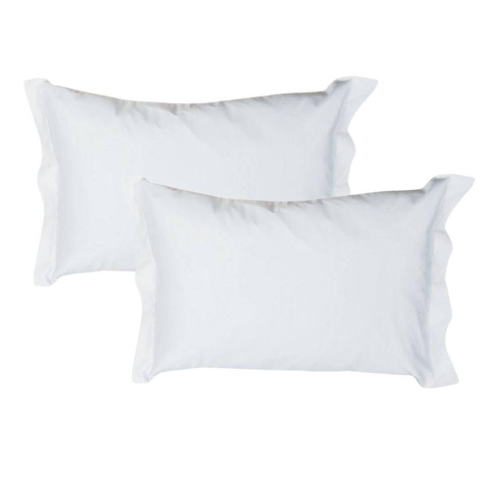 Par De Fronhas 2 Abas Percal 180 Fios 100% Algodão Padrão Hotel Branco - 1