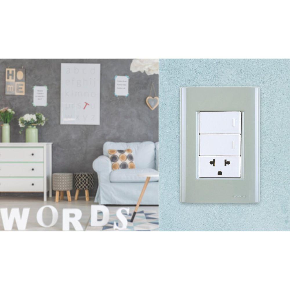 Placa 3 Postos 4x2 Tramontina Giz Verde Ardósia Tramontina - 2