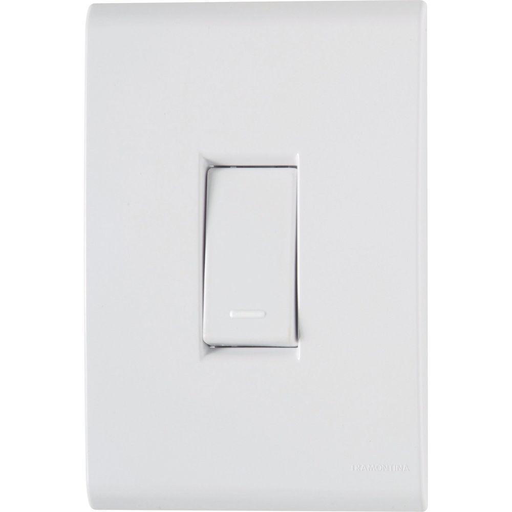Conjunto 4x2 Com 1 Interruptor Simples Tramontina Liz 10 A 250 V Branco Tramontina - 1