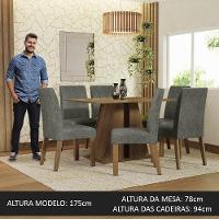 Conjunto Sala De Jantar Mesa Tampo De Madeira 6 Cadeiras Rustic/silver Cheryl Madesa Rustic/silver - 2