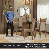 Conjunto Sala De Jantar Mesa Tampo De Madeira 4 Cadeiras Rustic/bege Angel Madesa Rustic/sintético Bege - 8